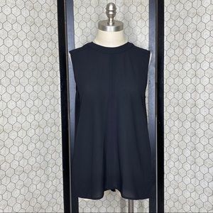 Paper Crane Semi Sheer Sleeveless Blouse With Back Zipper
